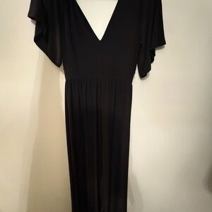 Elegant Black V-Neck PantSuit